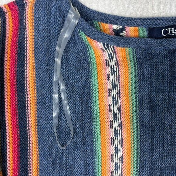 Ralph Lauren Chaps Pullover Sweater Stripe Serape Southwestern Linen Blend PS - Picture 4 of 7